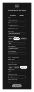 nextCloud eMail-Einstellungen